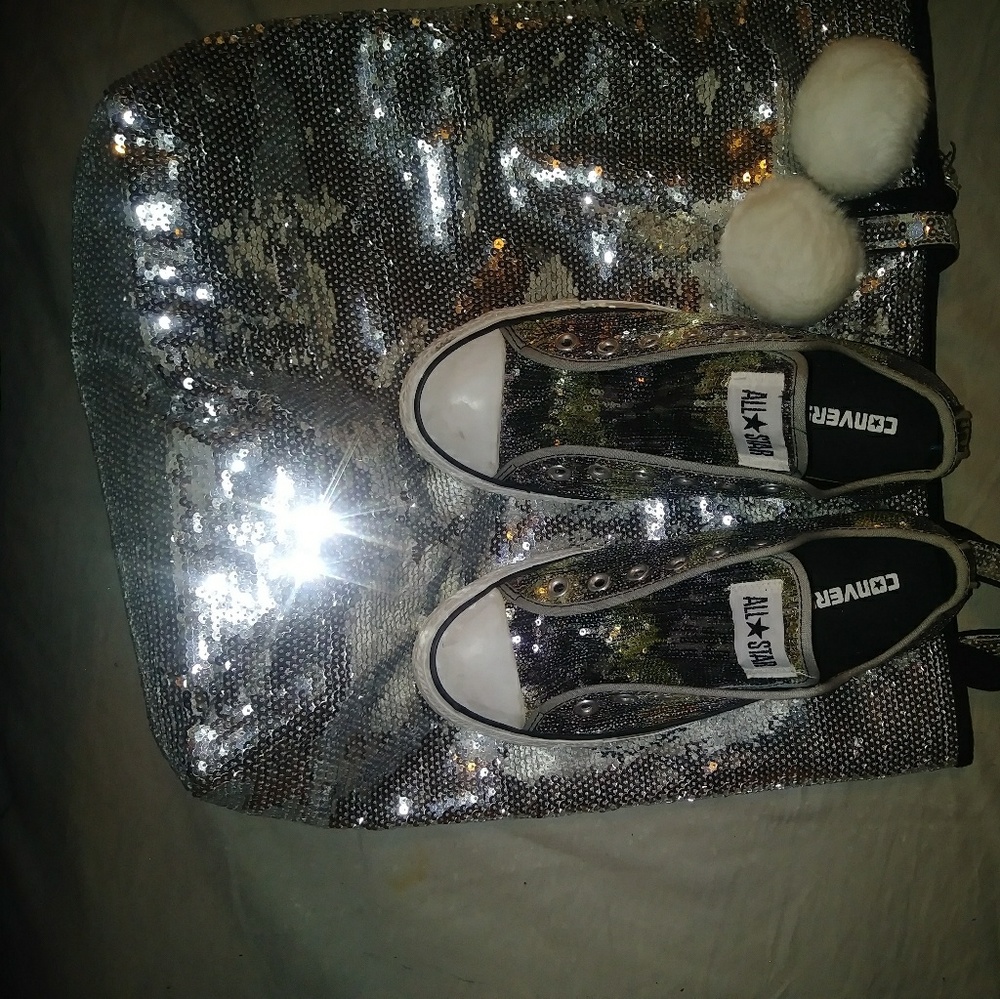 Girls Sequin Converse